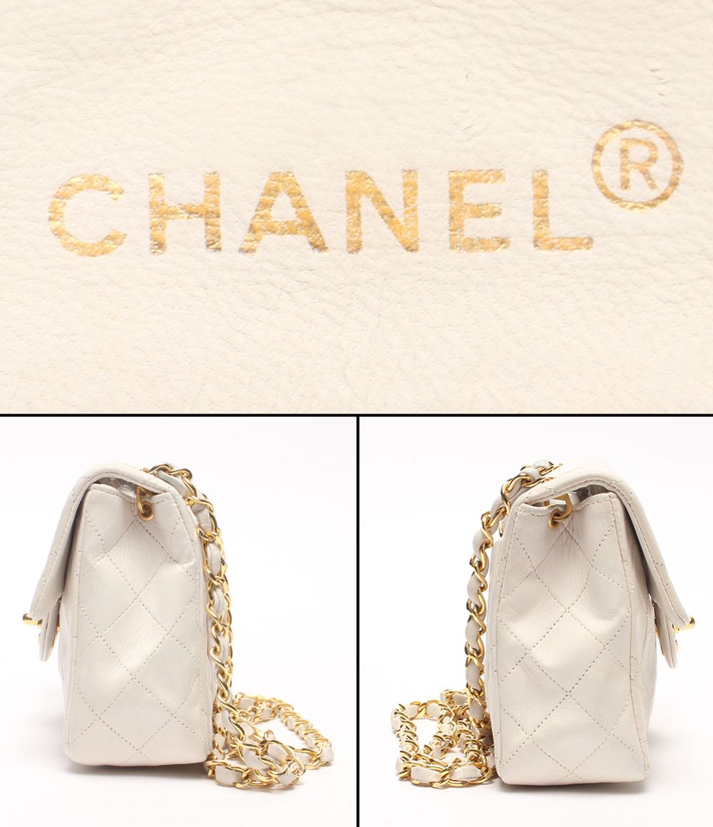 Chanel Chain Shoulder Bag Crossbody Gold Single Flap Mini Quilted Lambskin — view 5