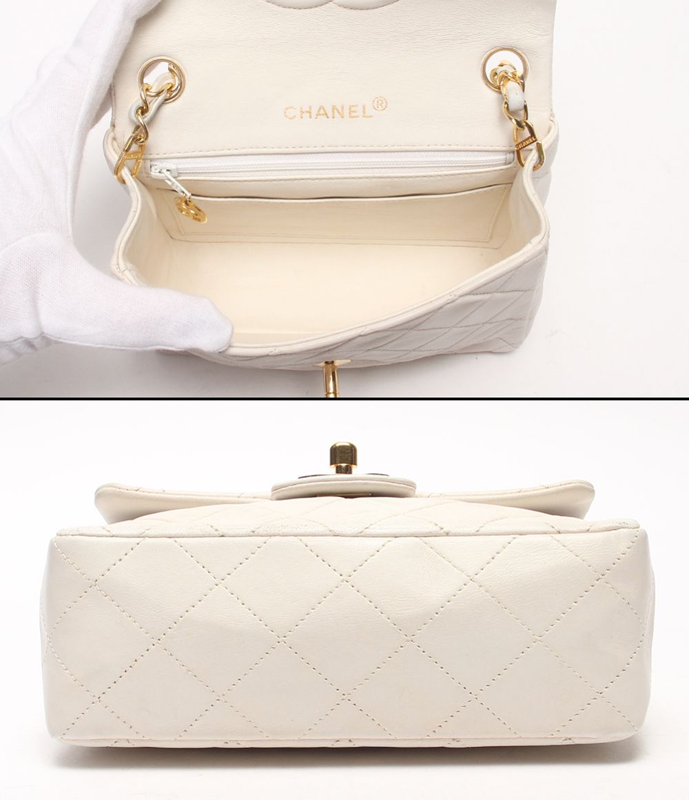 Chanel Chain Shoulder Bag Crossbody Gold Single Flap Mini Quilted Lambskin — view 3