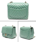 Chanel Chain Shoulder Bag Crossbody Gold Stitch Blanc Single Flap 23 — view 2