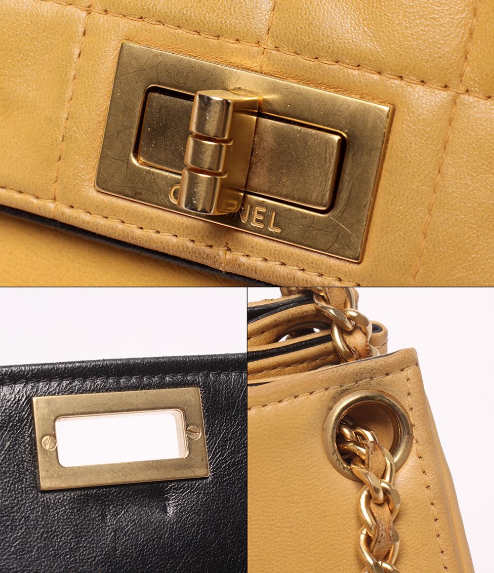 Chanel Chain Shoulder Bag Gold Chocolate Bar 2.55 — view 6