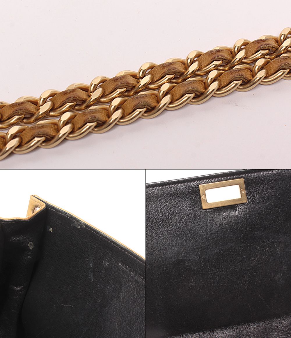 Chanel Chain Shoulder Bag Gold Chocolate Bar 2.55 — view 7
