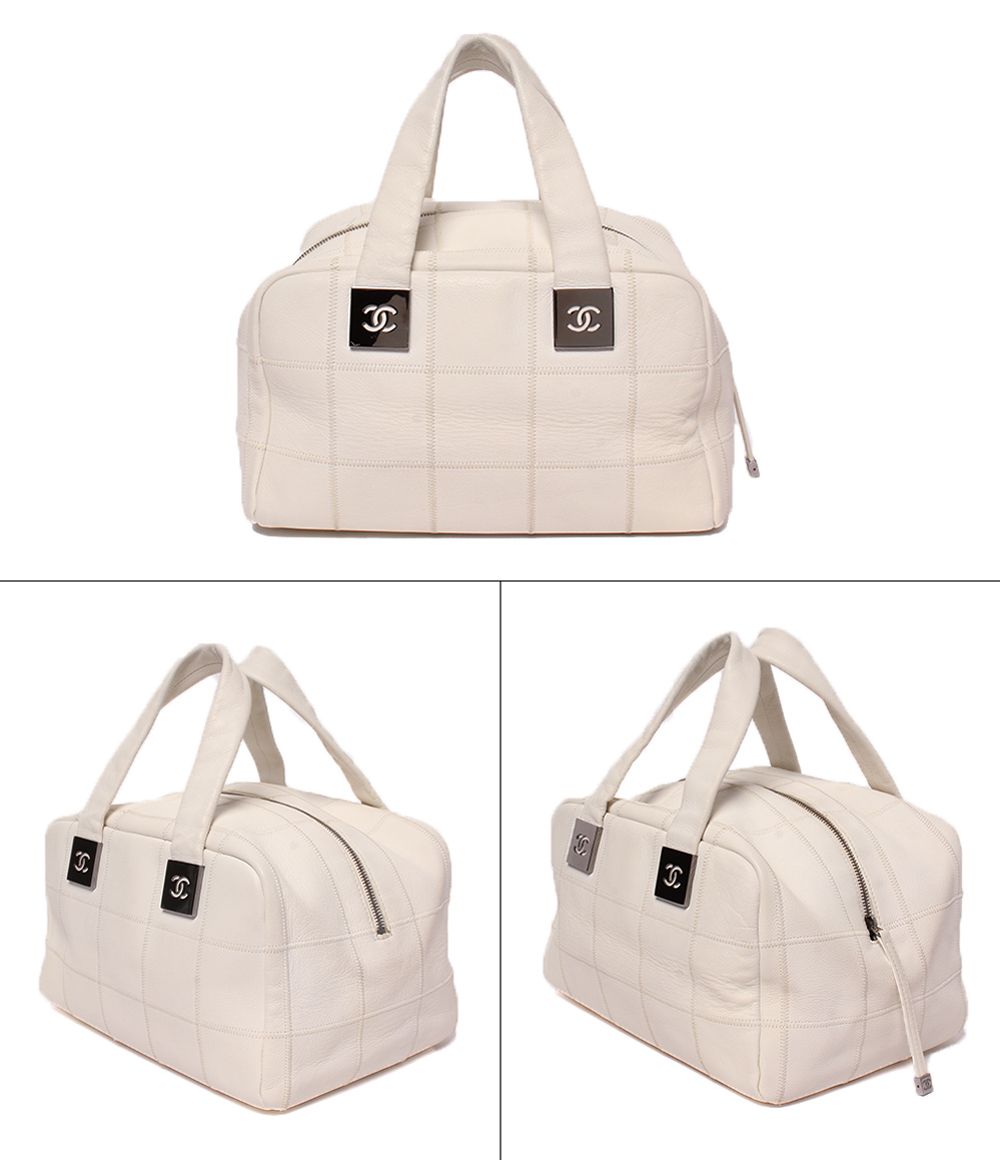Chanel Tote Mini Boston Bag Silver Chocolate — view 2
