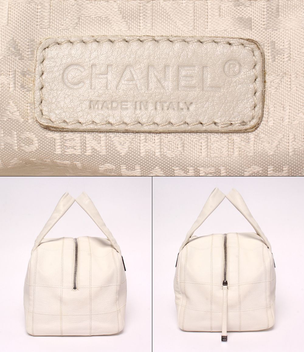 Chanel Tote Mini Boston Bag Silver Chocolate — view 4