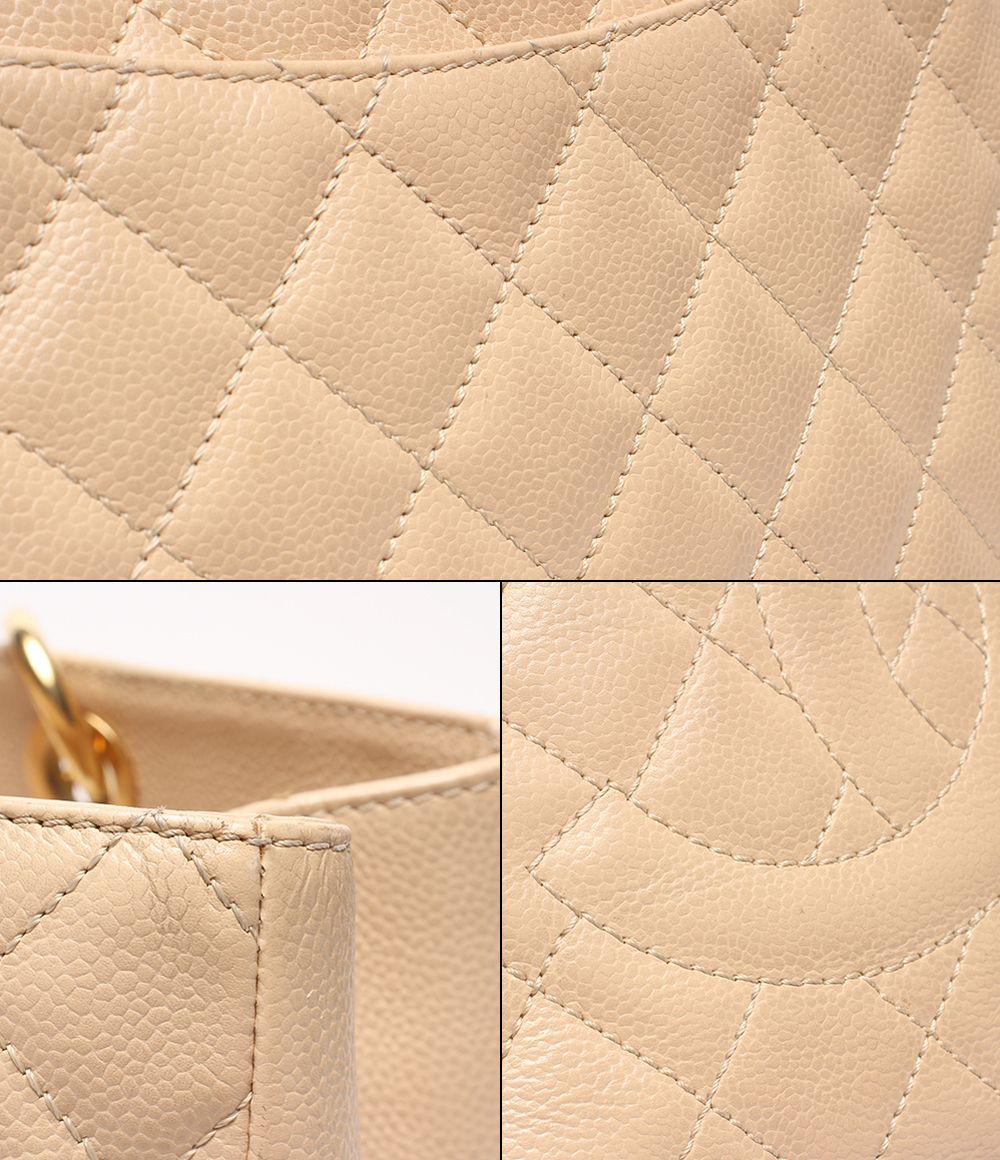 Chanel Chain Shoulder Bag Tote Bag Gold Quilted Caviar Leather Grand Shopping — view 7