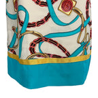 Celine Phoebe Philo Era Scarf Pattern Sleeveless Dress 38 Beige Light Blue — view 7