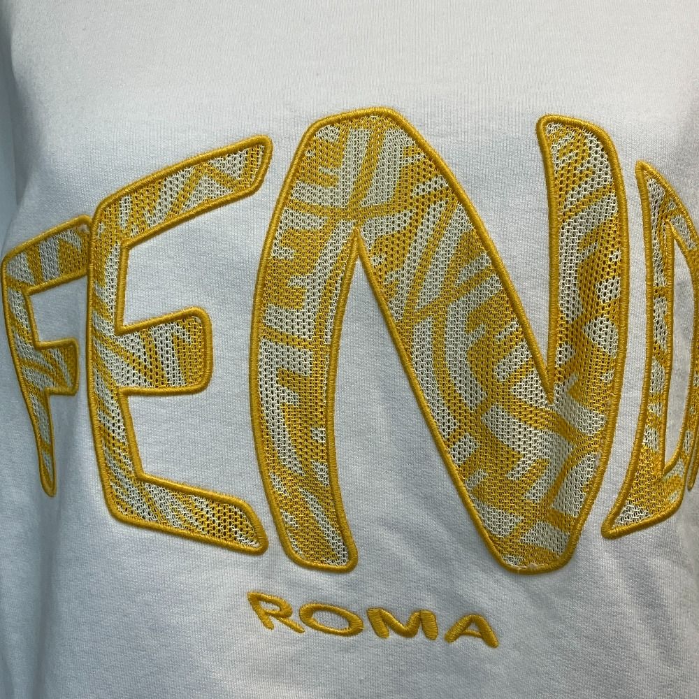 Fendi Fisheye Cropped Sweatshirt M White — view 7