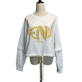Fendi Fisheye Cropped Sweatshirt M White