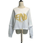 Fendi Fisheye Cropped Sweatshirt M White