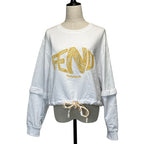 Fendi Fisheye Cropped Sweatshirt M White — view 2