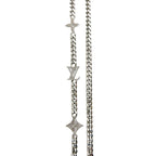 Louis Vuitton Metal Necklace Monogram Low LV Flower Silver — view 4
