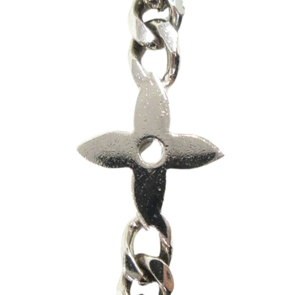 Louis Vuitton Metal Necklace Monogram Low LV Flower Silver — view 6