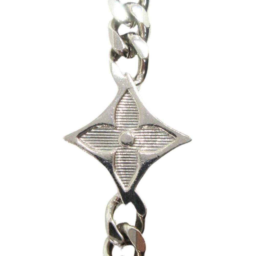 Louis Vuitton Metal Necklace Monogram Low LV Flower Silver — view 8
