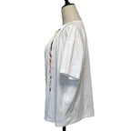 Hermes Already Cleaned T-Shirt Blouse with Loop Tie 40 White — view 2