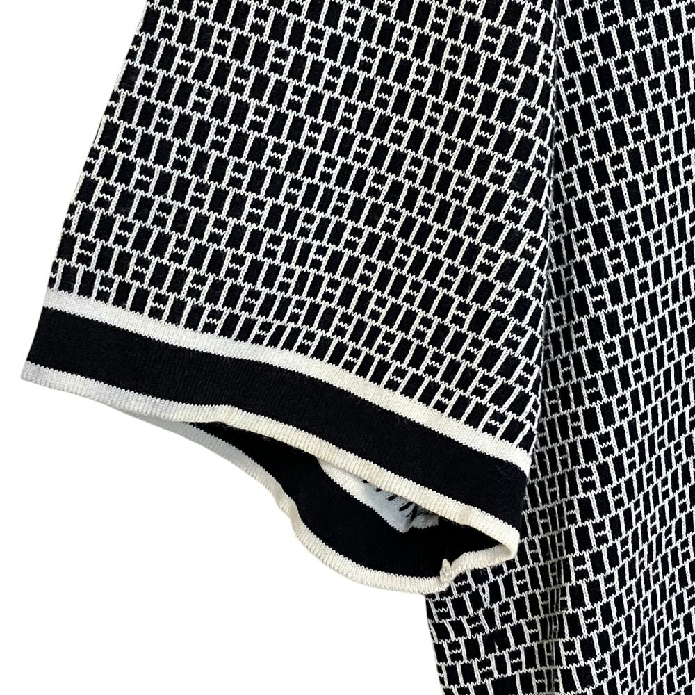 Hermes Vintage All Over Pattern Cotton Knit T-Shirt L Black White Sweater — view 3