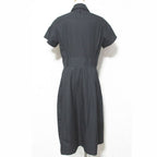 Hermes Mosaic Pattern Front Zip Dress 38 Black — view 2