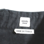 Hermes Mosaic Pattern Front Zip Dress 38 Black — view 8