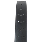 Dior Flower Motif Floral Pattern Decoration Leather Belt Black Gold — view 4