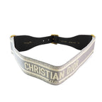 Dior Embroidery Logo Canvas Maxi Belt 75 Gray