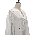 Dior Cotton Poplin Long Blouse Skipper Long Sleeve 38 White — view 4