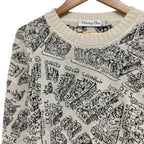 Dior Plan de Paris Cashmere Knit Sweater 40 White — view 2