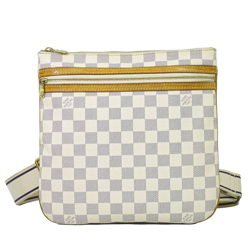 Louis Vuitton LV Pochette Damier Azur Shoulder Bag White Gray Second
