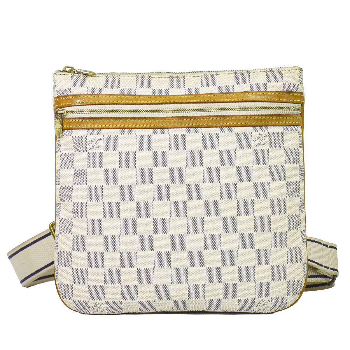 Louis Vuitton LV Pochette Damier Azur Shoulder Bag White Gray Second