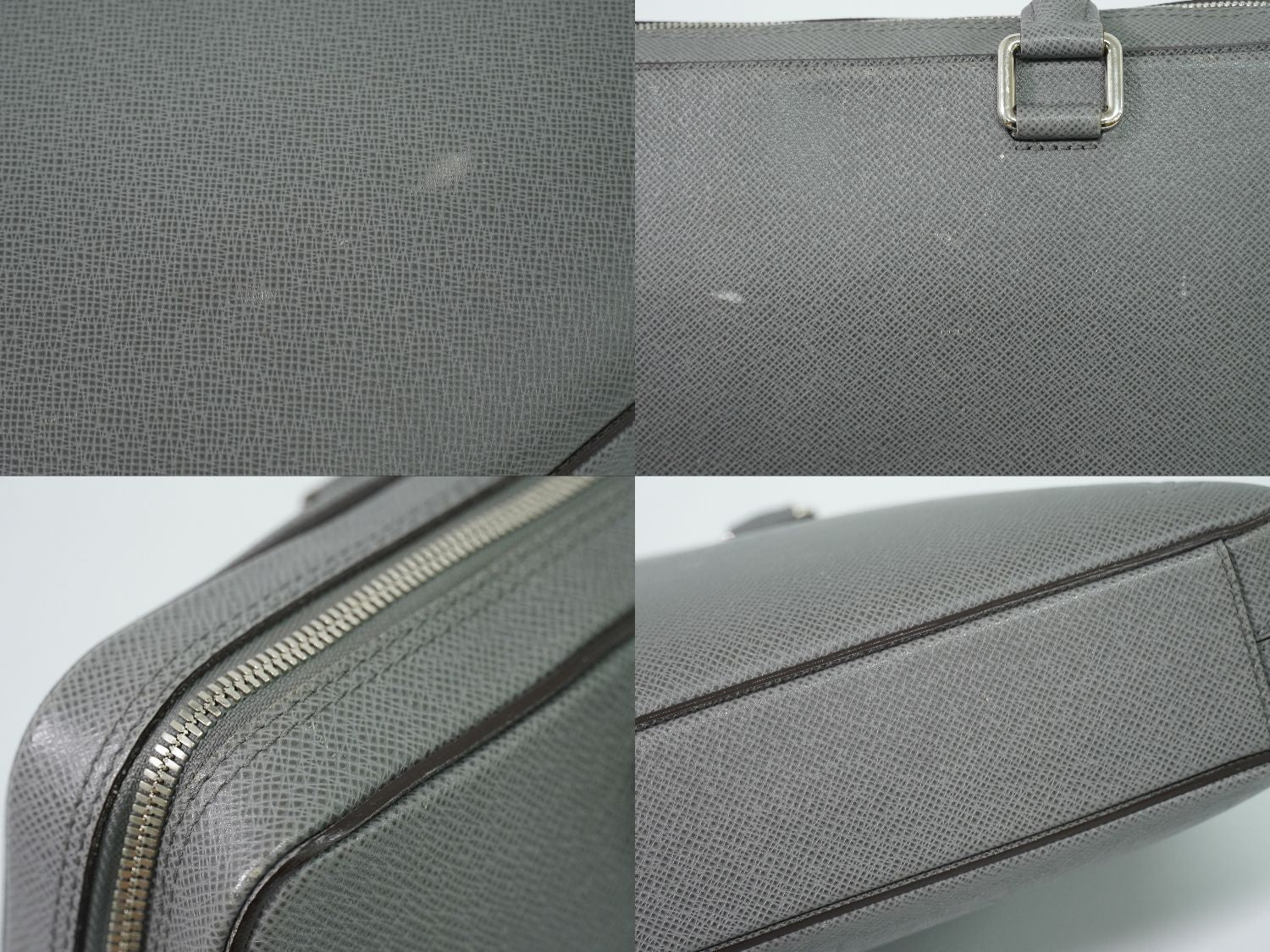 Louis Vuitton LV Porto Documan Business PM Taiga Leather Bag Glacier Gray — view 7