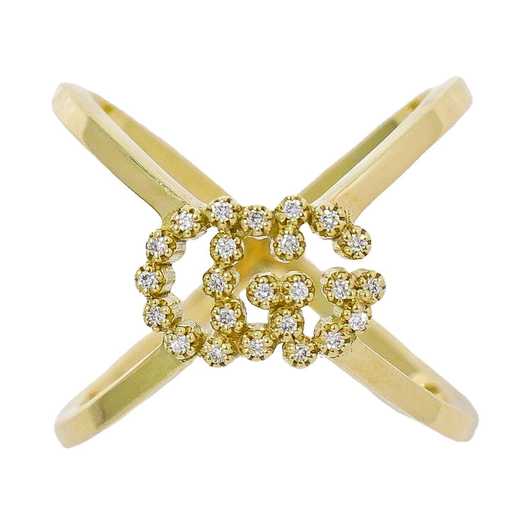Gucci GG Diamond YG Ring Yellow Gold Second