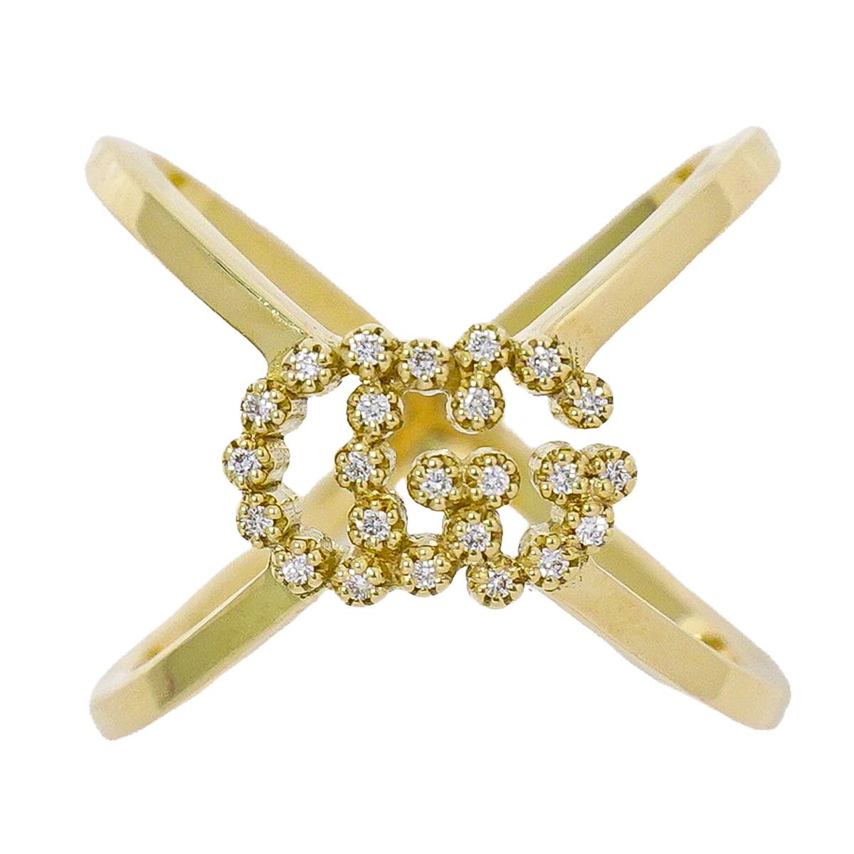 Gucci GG Diamond YG Ring Yellow Gold Second
