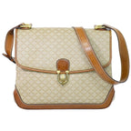 Celine Macadam Turnlock Shoulder Bag Pochette Beige Second