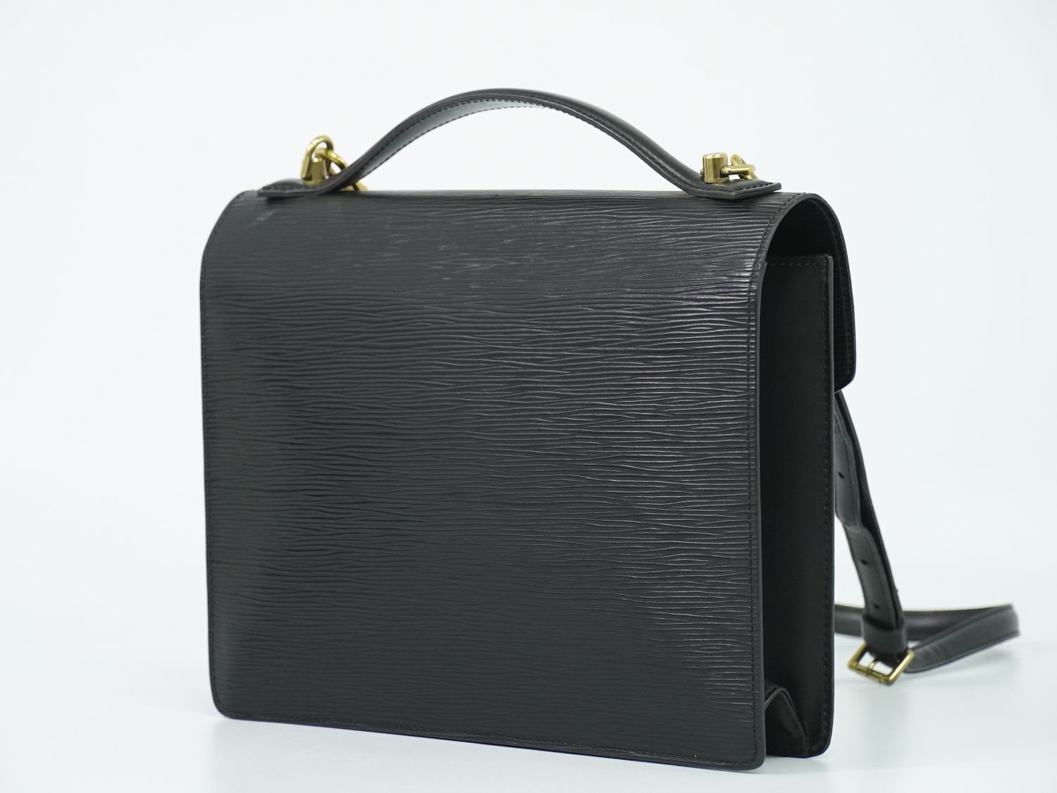 Louis Vuitton LV Monceau 28 Epi Leather 2-Way Shoulder Bag Black Second — view 2