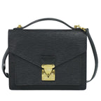Louis Vuitton LV Monceau 28 Epi Leather 2-Way Shoulder Bag Black Second