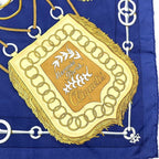 Hermes Carre 90 Julia Abadie Cliquetis Ticking Sword Handle Large Scarf Navy — view 3