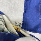 Hermes Carre 90 Julia Abadie Cliquetis Ticking Sword Handle Large Scarf Navy — view 6