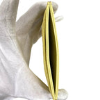 Chanel Caviar Leather CC Logo Quilted Classic Card Case Light Yellow — view 4