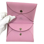 Hermes Calvi Duo Veau Epsom Card Case Coin Mauve Sylvestre — view 4