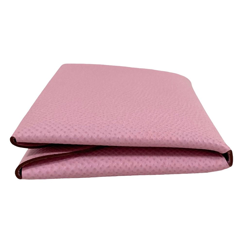 Hermes Calvi Duo Veau Epsom Card Case Coin Mauve Sylvestre — view 5