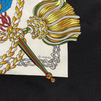 Hermes Carre 90 Timpani Player le Timbalier Silk Scarf Black White — view 4