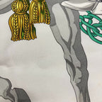 Hermes Carre 90 Timpani Player le Timbalier Silk Scarf Black White — view 9