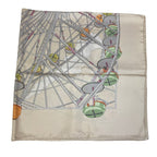 Hermes Grande Roue Ferris Wheel Carre 90 Silk Scarf Off White Second — view 4