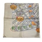 Hermes Grande Roue Ferris Wheel Carre 90 Silk Scarf Off White Second