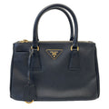 Prada Galleria Saffiano Leather 2-Way Shoulder Bag Black Second