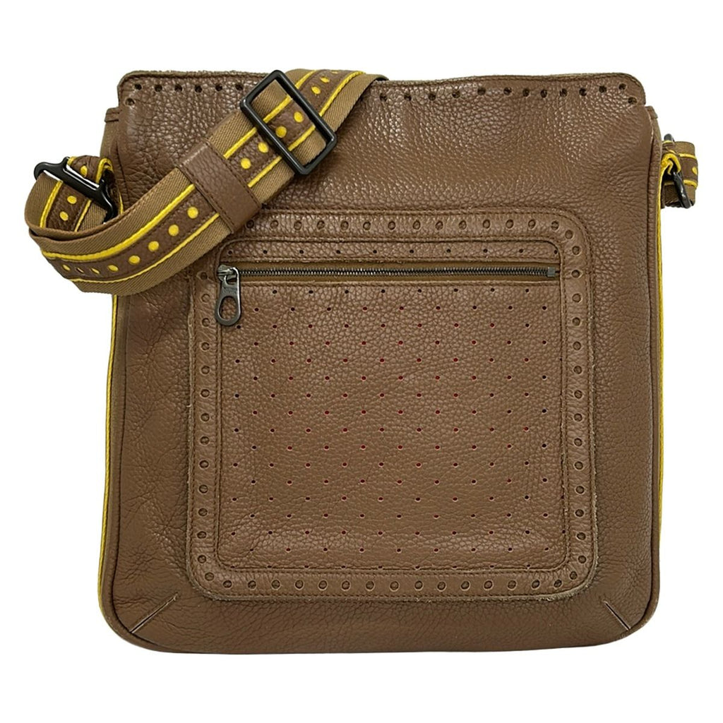 Bottega Veneta Shoulder Bag Brown Perforated Leather