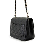 Chanel Chain Shoulder Bag Quilted CC Logo Caviar Leather Mini Black — view 2