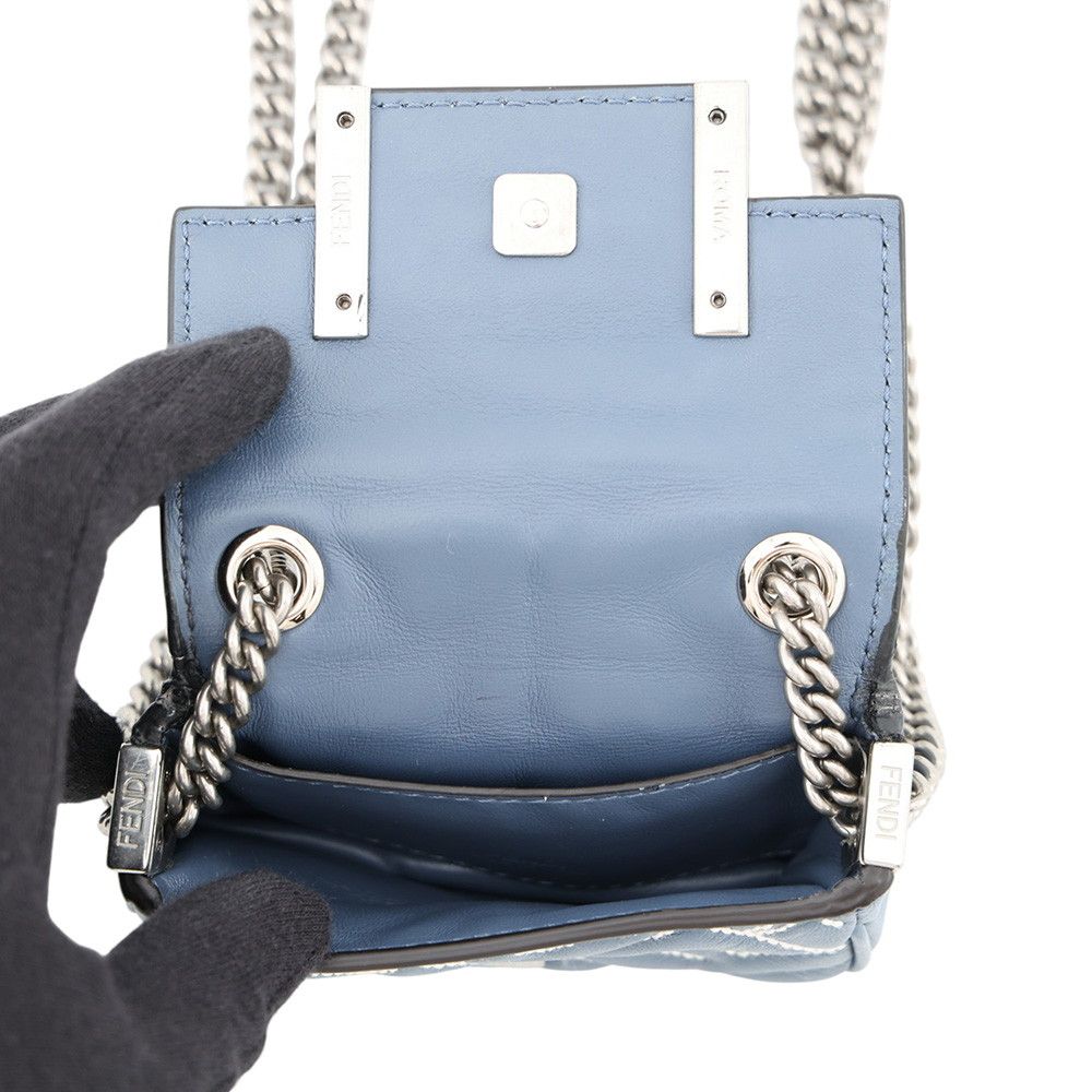 Fendi Chain Shoulder Bag Zukka Nano Bucket Leather 7 — view 6
