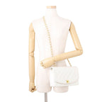 Chanel Chain Shoulder Bag Quilted 25 CC Logo Single Flap White — view 4