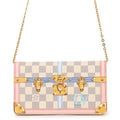 Louis Vuitton Chain Wallet Damier Azur Pochette Weekend Summer Trunk Shoulder