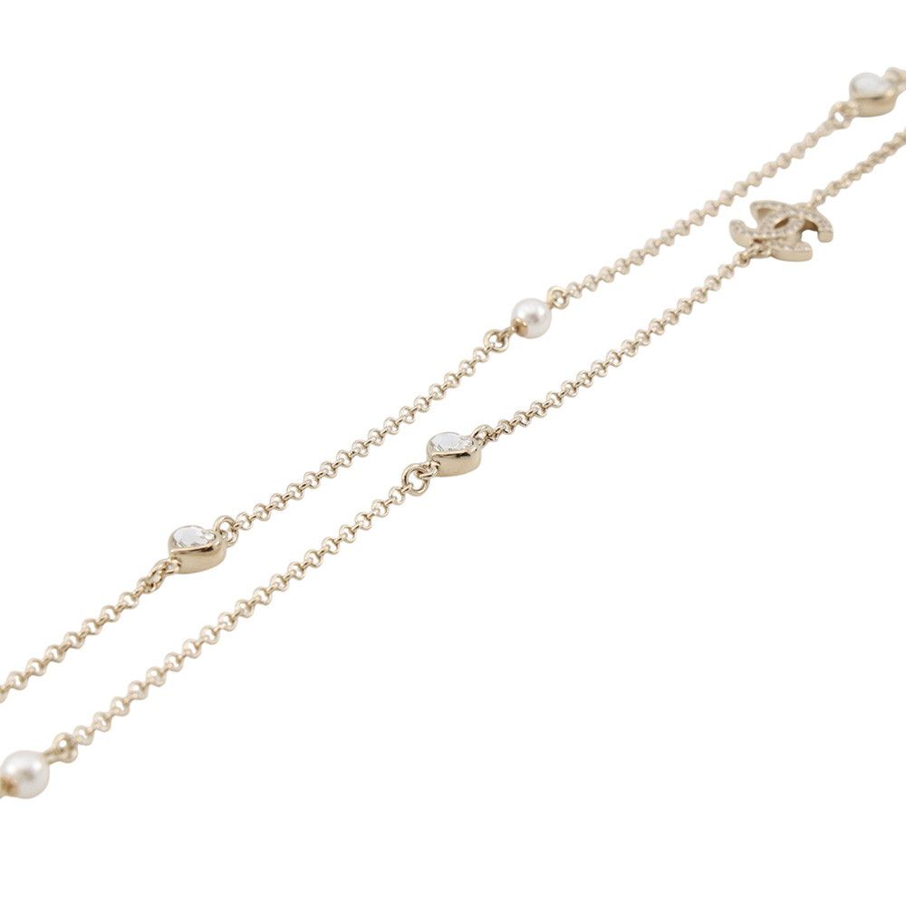Chanel Necklace CC Logo Faux Pearl Long — view 2