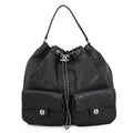 Chanel Backpack Quilted CC Logo Lambskin Black