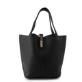 Hermes Handbag Picotin Lock MM Black Gold Taurillon Clemence